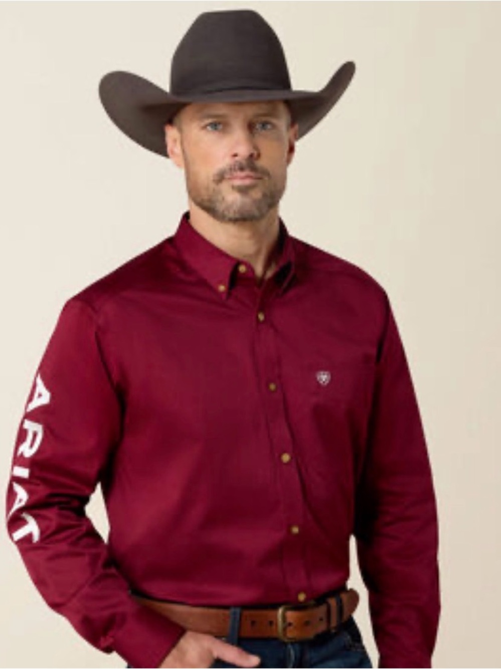 Ariat Men's Deep Burgundy Western Button-Down Shirt